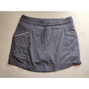 Kyodan Womens Blue Striped Active Skort Size Medium Zipper Pockets Drawstring